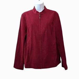Burgundy Jacket Faux Suede Women's Size PM